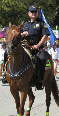 Chief David Heinle riding his horse