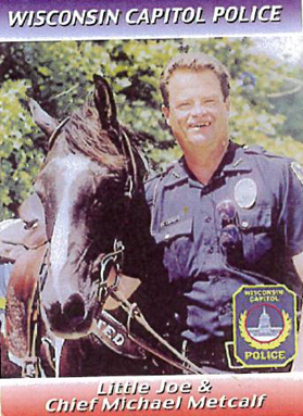 Chief Micahel Metcalf pictured with Mounted Horse "Little Joe"