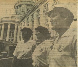 First female police officers in front of the Capitol